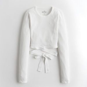 White long sleeve crop top